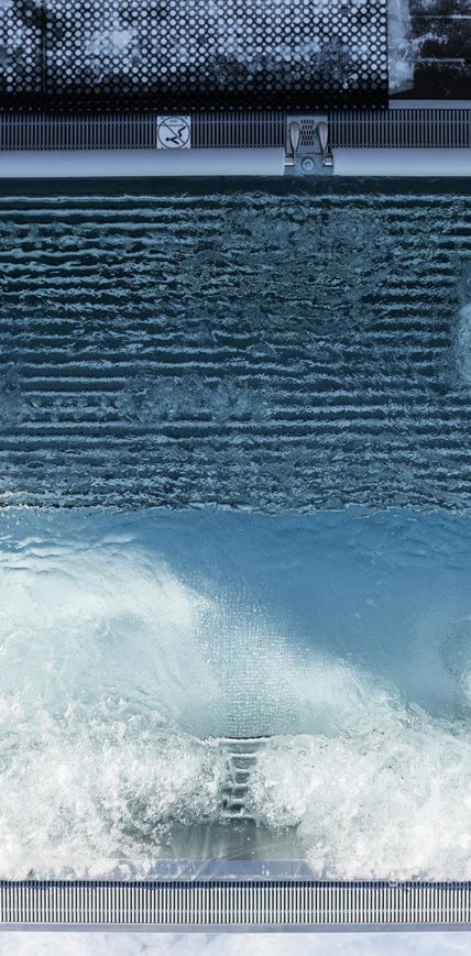 Our outdoor pool seen from above