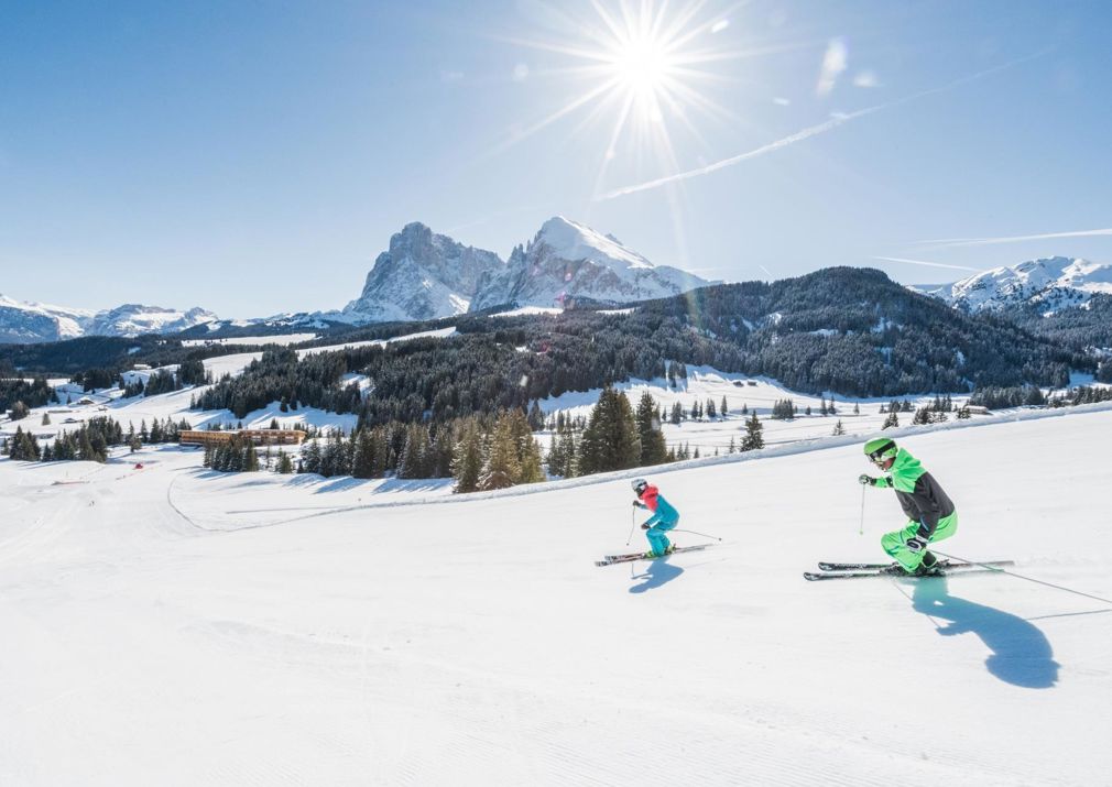 Skifahren auf der Seiser Alm