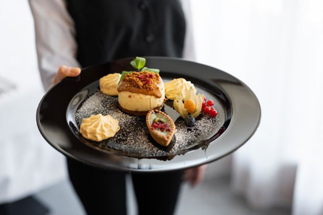 A dessert in our restaurant on the Seiser Alm